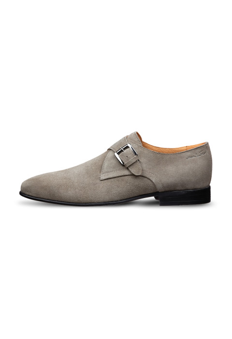 Taupe suède Sanremo gespschoen