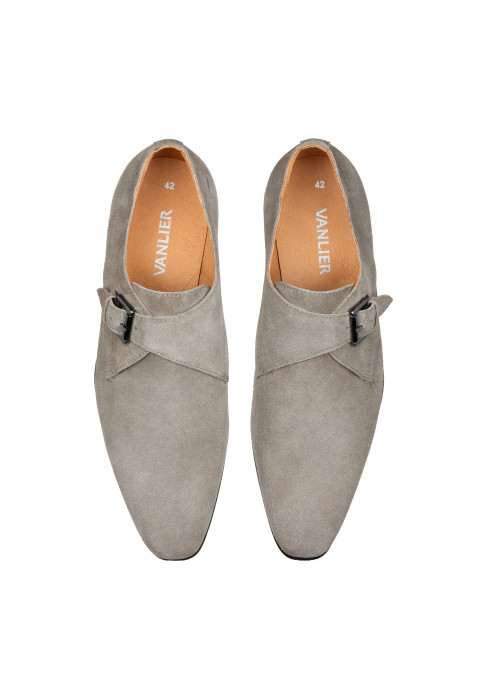 Taupe suède Sanremo gespschoen