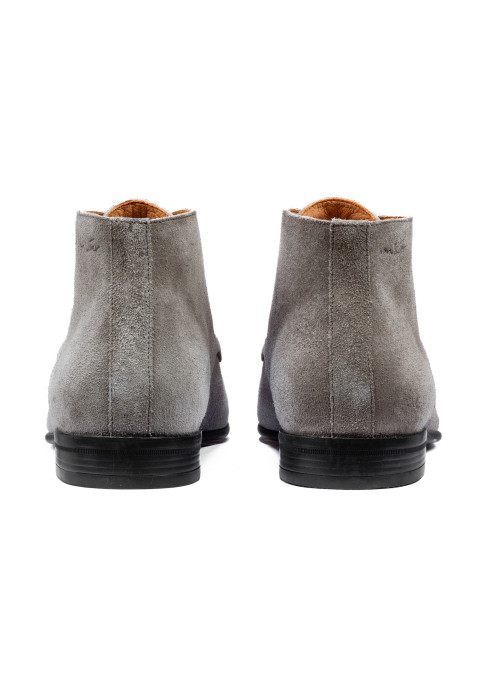 Taupe suède Sanremo halfhoge veterschoen