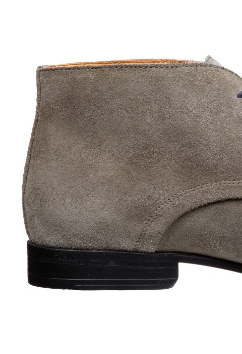 Taupe suède Sanremo halfhoge veterschoen