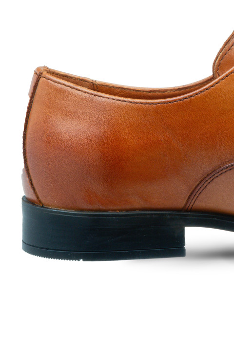 Cognac gladleren Riva veterschoen