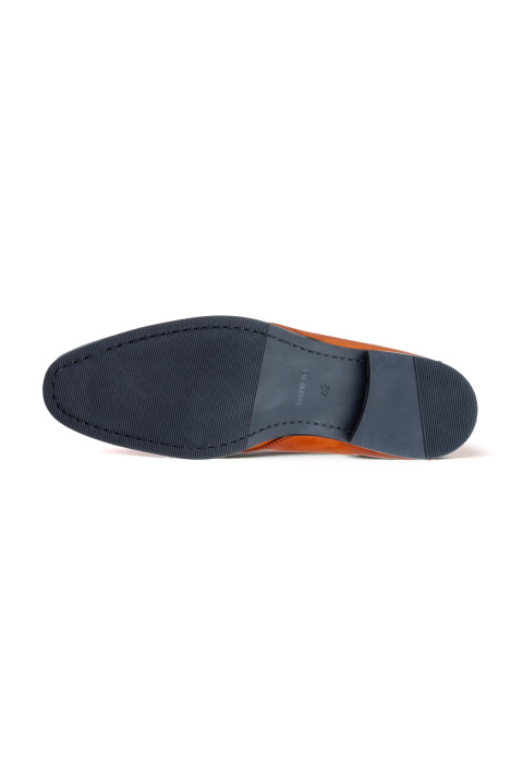 Cognac gladleren Riva halfhoge veterschoen