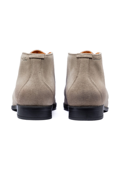 Taupe suède Riva halfhoge veterschoen