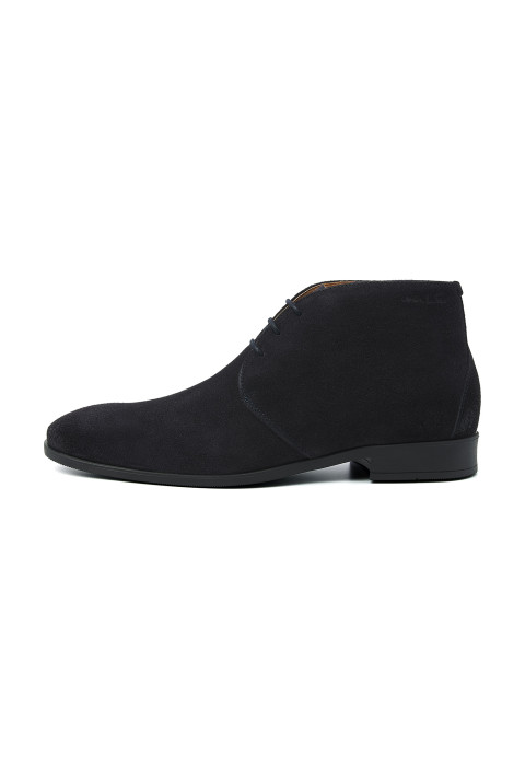 Navy suède Riva halfhoge veterschoen
