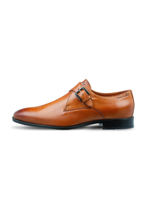 Cognac gladleren Riva gespschoen