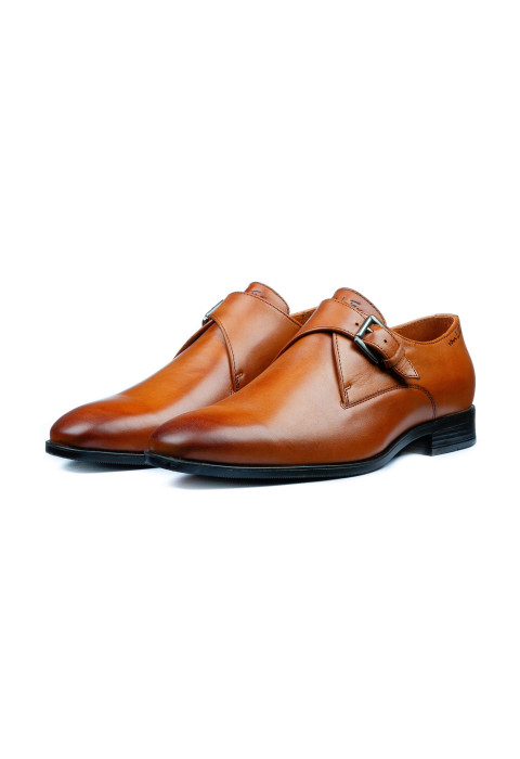 Cognac gladleren Riva gespschoen