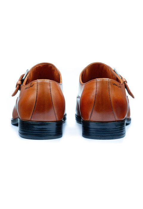 Cognac gladleren Riva gespschoen
