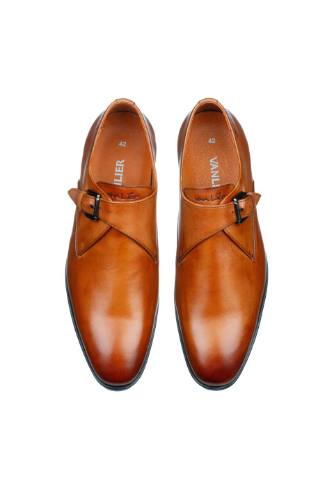 Cognac gladleren Riva gespschoen
