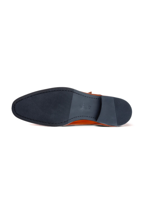 Cognac gladleren Riva gespschoen