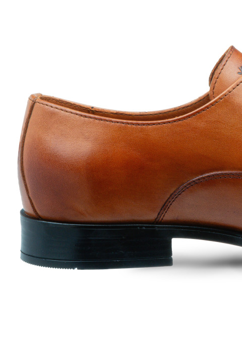 Cognac gladleren Riva gespschoen
