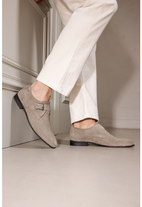 Taupe suède Riva gespschoen