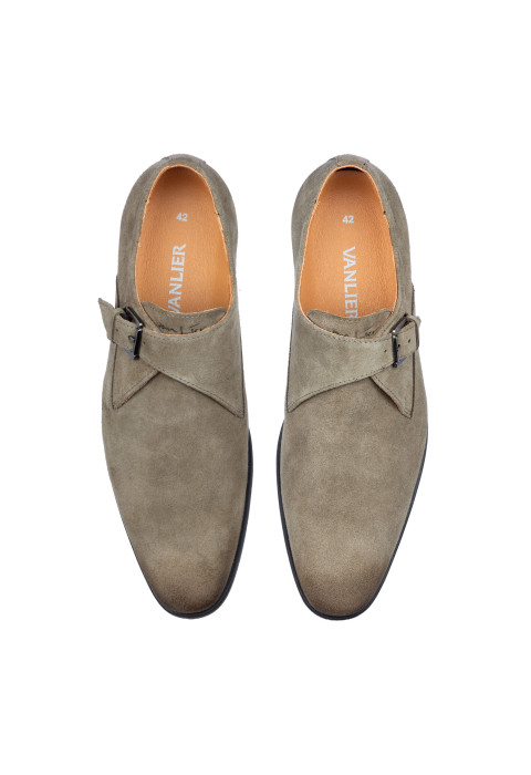 Taupe suède Riva gespschoen