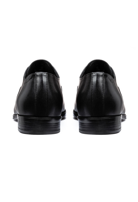 Zwart gladleren Riva veterschoen