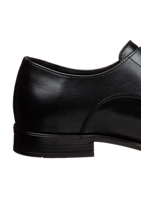 Zwart gladleren Riva veterschoen