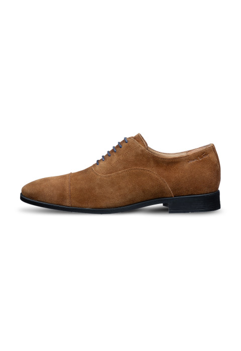 Cognac suède Riva veterschoen