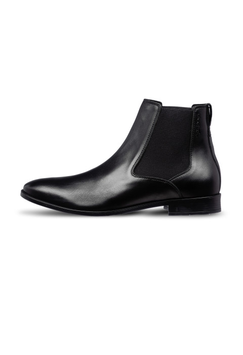 Zwart gladleren Riva chelsea boot
