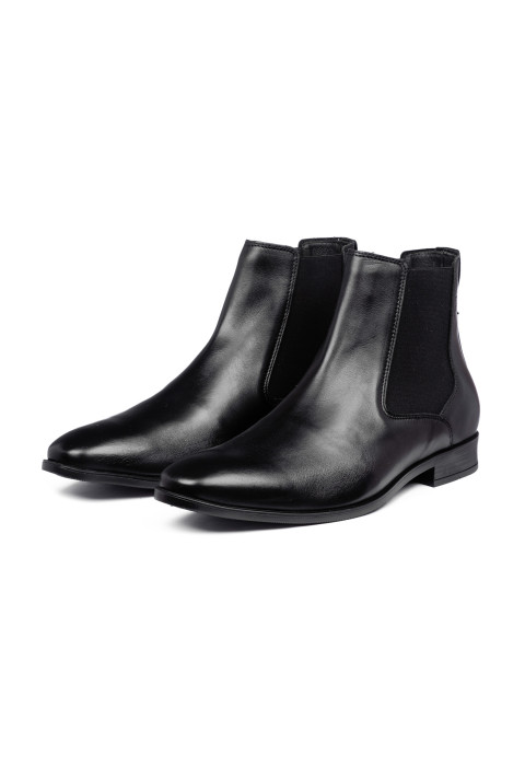 Zwart gladleren Riva chelsea boot