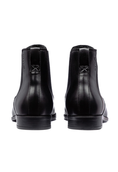 Zwart gladleren Riva chelsea boot