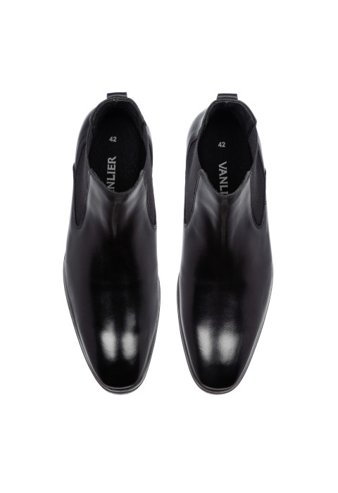 Zwart gladleren Riva chelsea boot