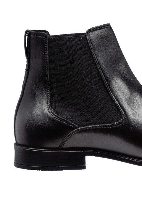 Zwart gladleren Riva chelsea boot