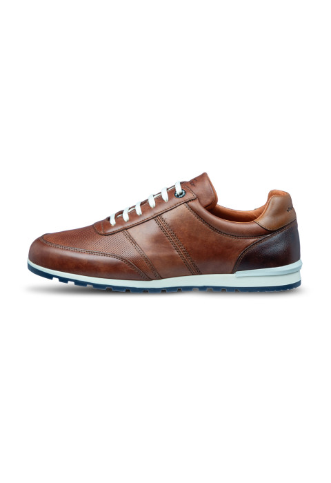 Licht cognac gladleren Anzano sneaker
