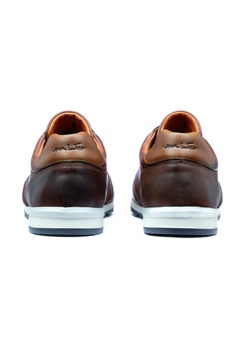 Licht cognac gladleren Anzano sneaker