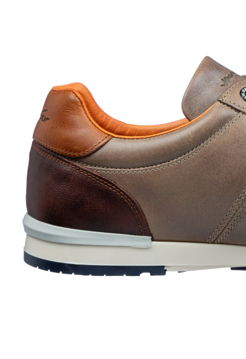 Taupe gladleren Anzano sneaker
