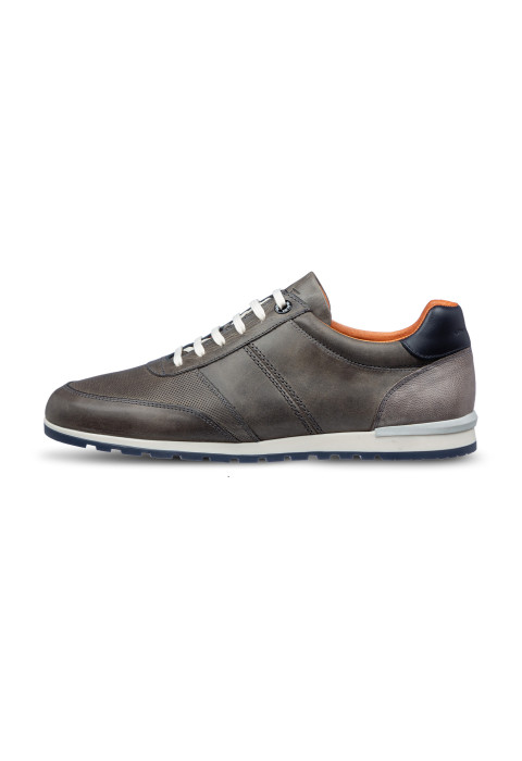 Antraciet grijs gladleren Anzano sneaker