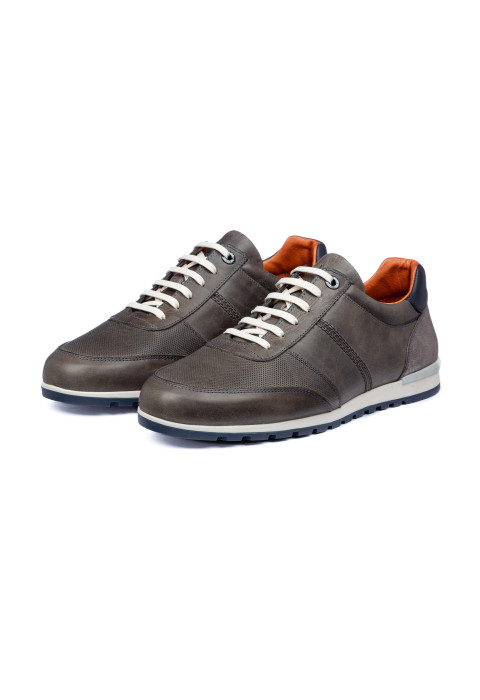 Antraciet grijs gladleren Anzano sneaker