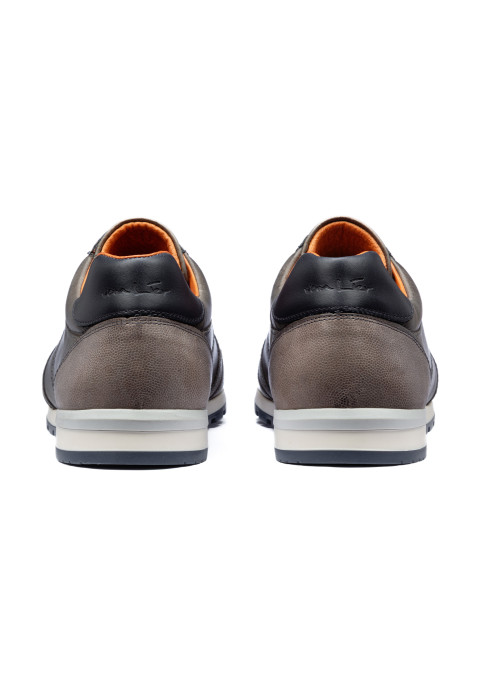 Antraciet grijs gladleren Anzano sneaker