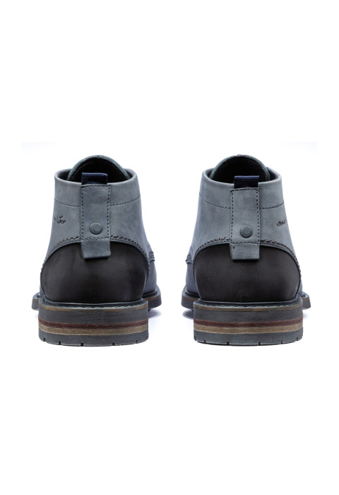 Grijs gladleren Dino halfhoge veterschoen