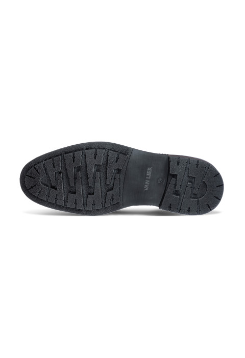 Zwart gladleren Dino halfhoge veterschoen