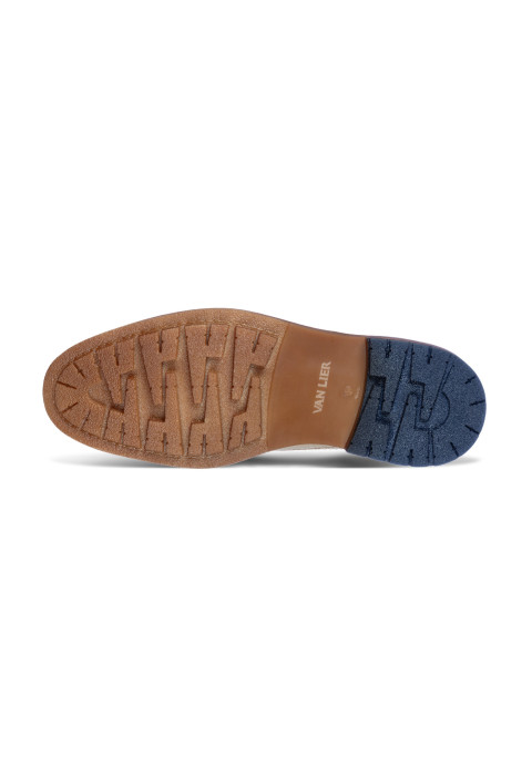 Licht taupe suède Dino halfhoge veterschoen