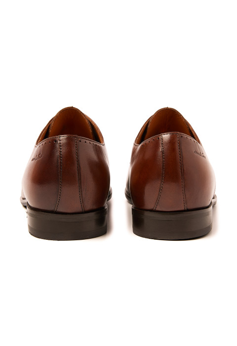 Cognac gladleren Santorini veterschoen