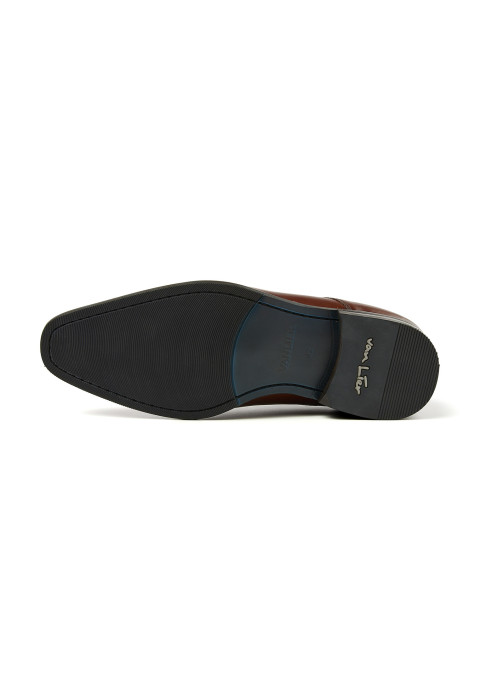 Cognac gladleren Santorini veterschoen