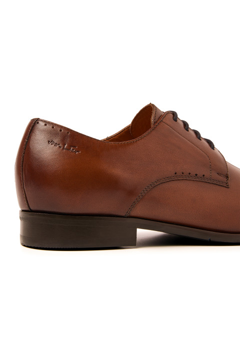 Cognac gladleren Santorini veterschoen