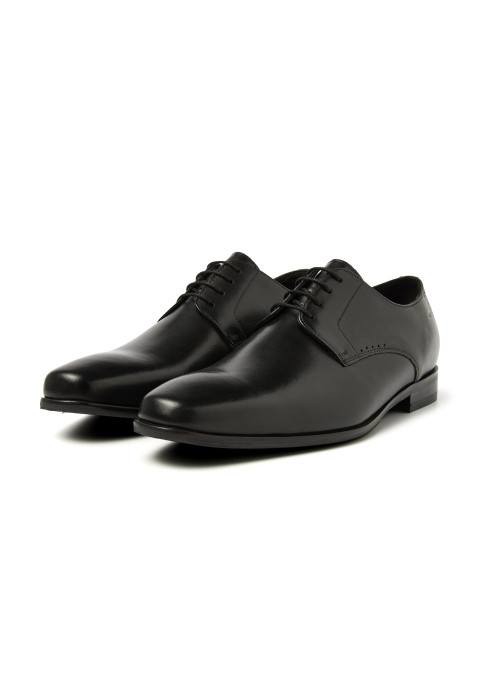 Zwart gladleren Santorini veterschoen