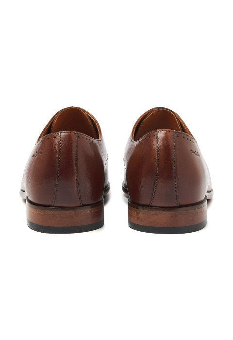 Cognac gladleren Santorini veterschoen