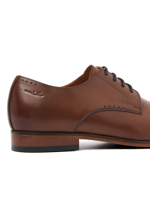 Cognac gladleren Santorini veterschoen