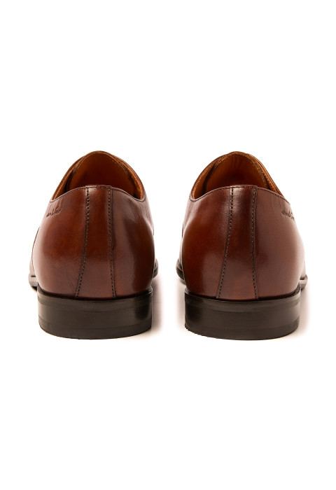 Cognac gladleren Santorini veterschoen