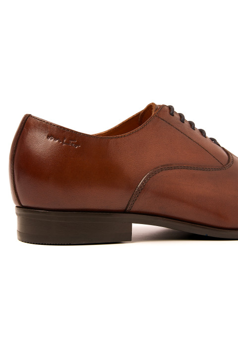 Cognac gladleren Santorini veterschoen